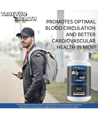 Alpha Blood Flow - Improved Formula - Our Best Alpha Boost Male Blood Circulation Supplements for Men - Circulatory Supplements Best Blood Flow Vasodilator Nitric Oxide Blood Flow Supplements for Men - Buy Online on GoSupps.com