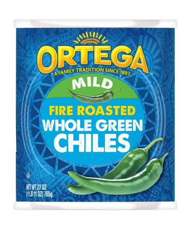 Ortega Peppers, Whole Green Chiles, Mild, 27 Ounce (Pack of 12) Whole Green Chiles, Mild 27 Ounce (Pack of 12)
