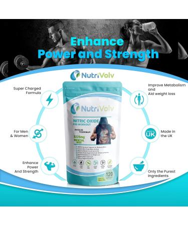 Nitric Oxide L-Arginine Pre Workout Supplement | Supports Athletic Performance & Muscle Building | 120 Capsules - Buy Online on GoSupps.com