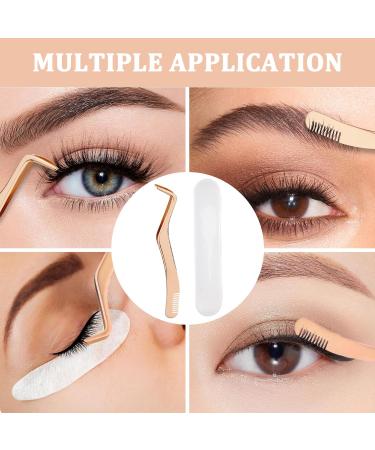 Lash Tweezers Eyelash Applicator Stainless Steel Upgraded 2 in 1 Lash Extension Tweezers with Comb Eyelash Applicator for Precise Lash Application Removing Eyebrows (Rose Gold) - Buy Online on GoSupps.com