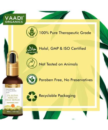 Buy Alpha Arbutin Face Serum with Niacinamide & Hyaluronic Acid - 30ml | Hydrating & Brightening Serum for All Skin Types | International Shipping Available - Buy Online on GoSupps.com