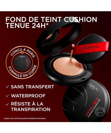 L'Or al Paris - Fond de Teint Cushion 24H Air Wear - Haute Couvrance Ind tectable - Sans Transfert - Tous Types de Peau - Teinte : 130 Teinte 130 - Buy Online on GoSupps.com