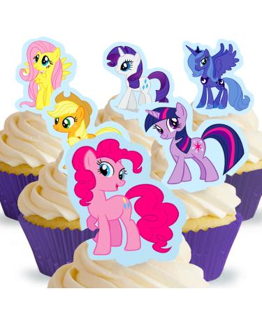 12 x Pre-cut and Edible My Little Pony Cake Toppers (Cake Toppers Printed Wafers Wafer Toppers)