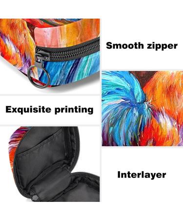 Menstruation Pad Bag with Zipper - Stylish Women's Napkin & Tampon Bag | Oil Painting & Animal Art Designs - Buy Online on GoSupps.com