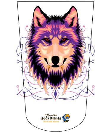 Heal with Appeal Amputee stump sock Wolf Head V1 3Ply stump sock