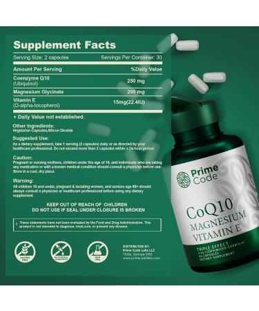 Prime Code CoQ10 250mg with Magnesium Glycinate and Vitamin E CoQ10 200mg & Vitamin C 250mg Gummies - Buy Online on GoSupps.com
