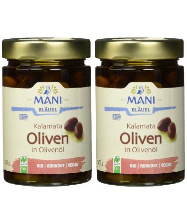 Buy MANI Kalamata Olives in Olive Oil - Organic Pack of 2 (2 x 280g) | Premium Quality International Shipping - Buy Online on GoSupps.com