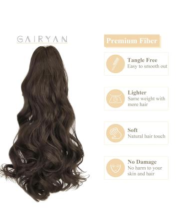 Buy Gairyan 45cm Claw Clip Ponytail Extensions - Curly Wavy Synthetic Hair in Medium Brown | Clip-in Hair Extensions for Women - Buy Online on GoSupps.com