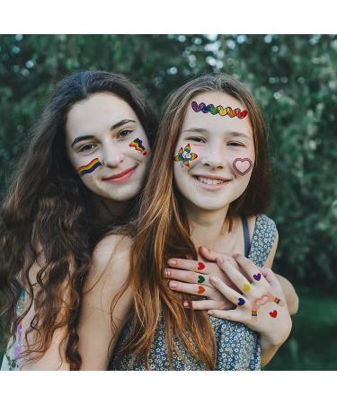 JEEFONNA 100+ Pcs LGBT Rainbow Temporary Tattoos - Waterproof Pride Equality Parades Stickers - Buy Online on GoSupps.com