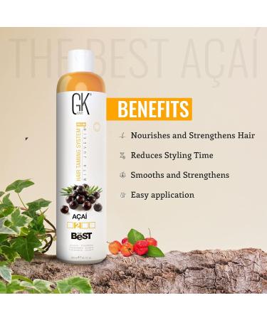 GK Hair Global Keratin Acai Treatment 300ml - Vegan Smoothing Blowout for Silky Frizz-Free Hair | Formaldehyde Free - Buy Online on GoSupps.com