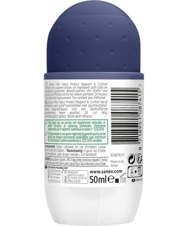 SANEX - Men Natur Protect Respect & Control Roll-on Deodorant - Deodorant for Men with Alum Stone - 24-hour effectiveness - 50 ml - - Buy Online on GoSupps.com