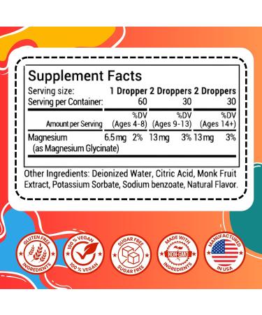 Kids Magnesium Glycinate Liquid Drops Sugar Free Liquid Drops Happy Calm for Kids Calming Supplement Complex Magnesium for Children & Nighttime Sleep Pineapple Flavor 2 Fl Oz. Kids Pineapple - Buy Online on GoSupps.com