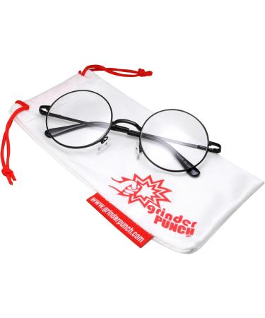 Buy grinderPUNCH Non-Prescription Round Frame Glasses - Clear Lenses Small Black | International Shipping Available - Buy Online on GoSupps.com