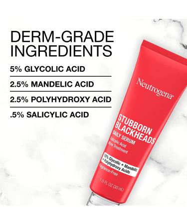 Neutrogena Blackheads Daily Acne Facial Serum | Salicylic Glycolic Acids | Oil-Free Serum for Acne-Prone Skin | Clears Clogged Pores | 1 fl. oz - Buy Online on GoSupps.com