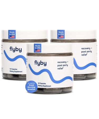 Flyby Recovery Supplement - All The Hang Without The Over! - with Milk Thistle Vitamin C Activated Charcoal and Apple Cider Vinegar - Pre & Post Drinking Formula (120 Count)