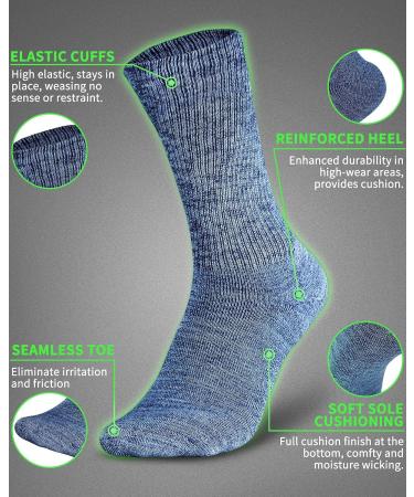 LIN Diabetic Socks | Extra Wide Non Binding | 12 Pack Blue & White | Men & Women (Size 10-13) - Buy Online on GoSupps.com