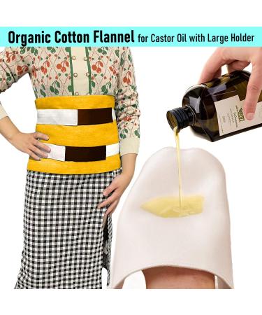 Castor Oil Pack Wrap | Organic Cotton Flannel Reusable for Liver Detox & Inflammation Relief | Triple Layer Cold Pressed Unrefined Kit - Buy Online on GoSupps.com