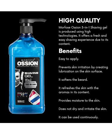 Morfose Shaving Gel | Soothing Aloe Vera & Vitamin E | Best for Sensitive Skin | 30.43 Fl Oz - Protects from Nicks & Cuts - Buy Online on GoSupps.com