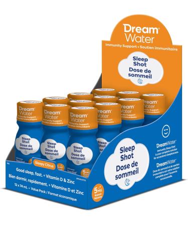 Dream Water Immunity Support Sleep Aid Drink Supplement - Sleepy Citrus - 12 Pack 2.5 oz Each - Buy Online on GoSupps.com
