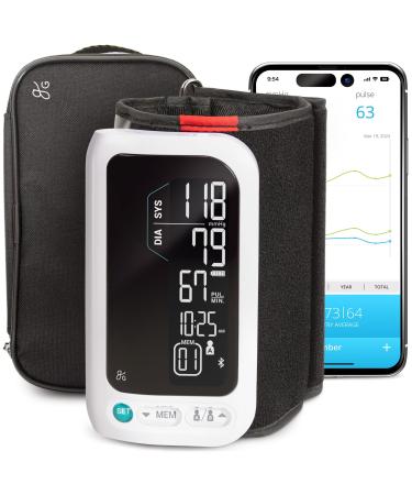 Greater Goods Bluetooth Blood Pressure Monitor with Automatic Upper Arm Cuff App-Enabled for iOS and Android