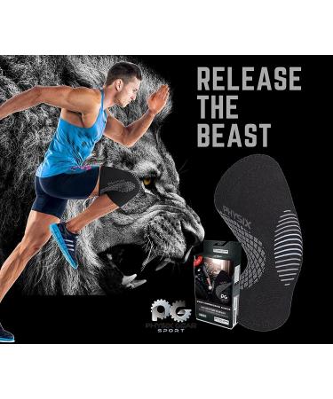 Physix Gear Sport Knee Support Brace - Non-Slip Compression Sleeve for Knee Pain - Medium 17-19.5 - Black/Grey - Buy Online on GoSupps.com
