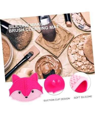 Fox Scrub Makeup Cosmetic Brush Cleaning Mat Portable Washing Tool Makeup Cleaning Mat Hair Brush Cleaner Makeup Brush Cleaner Mat Makeup Brush Cleaning Pad Makeup Brush Scrubber 17x15cm Rosy - Buy Online on GoSupps.com