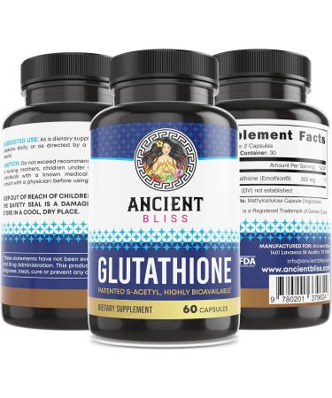 Ancient Bliss S-Acetyl Glutathione Supplement | Cellular Antioxidant & Immune Support | Joint Support for Men & Women (60 Capsules - Buy Online on GoSupps.com