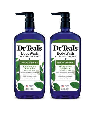 Dr Teal's Body Wash with Pure Epsom Salt Relax & Relief with Eucalyptus & Spearmint 24 fl oz (Pack of 2) 24 Fl Oz (Pack of 2) Eucalyptus & Spearmint