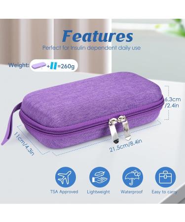 Youshares Insulin Cooling Bag - Travel Etui for Diabetics | Eva K hlbox with 2 Cooling Packs - Perfect for Glucose Meters Epipen & Insulin Pen - Purple Y8-Lila - Buy Online on GoSupps.com