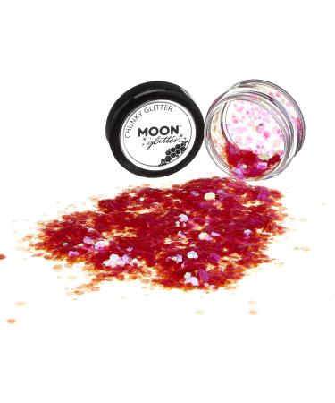 Moon Glitter Cherry Iridescent Chunky Glitter - 3g - Festival Makeup for Face, Body, Nails, Hair & Lips - Buy Online on GoSupps.com