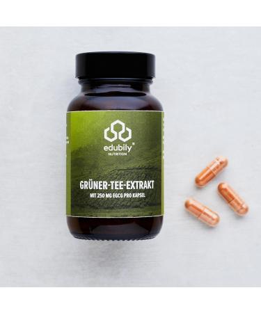 Buy Edubily Nutrition Green Tea Extract - 250 mg EGCG per Capsule Equivalent to 5 Cups - Almost Caffeine-Free Additive-Free - 60 Capsules - Buy Online on GoSupps.com