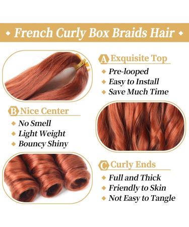 Ainimiu French Curly Braiding Hair 22 Inch 8 Packs - Pre Stretched Bouncy Braiding Hair- Loose Wavy Braiding Hair Synthetic Hair Extensions for Black Women 1 count (Pack of 8) 350# - Buy Online on GoSupps.com
