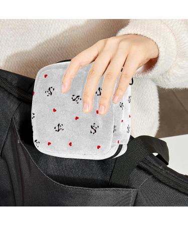 Portable Menstrual Pad Bag - Large Capacity Sanitary Napkin Storage - First Period Kit for Girls & Women - Panda & Love Pattern - Multi-colored - Buy Online on GoSupps.com