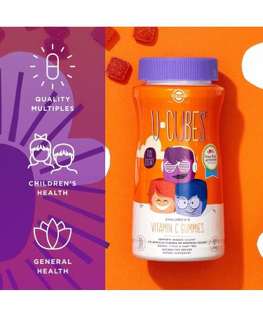 Solgar U-Cubes Children's Vitamin C Gummies - 90 Count, Non-GMO, Vegan, Gluten-Free - Great-Tasting for Kids 2+ - 45 Servings - Buy Online on GoSupps.com