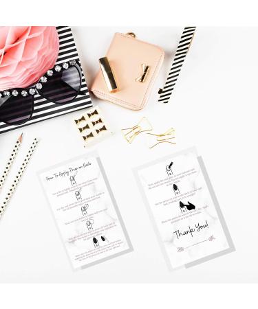 Press-On Nail Application Cards | 50 Pack | DIY Nail Kit Instructions | Marble & Rose Gold Design - Buy Online on GoSupps.com