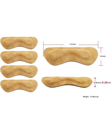 Premium Leather Heel Grips Cushions Inserts - Khaki 3 Pairs (0.35 inch) for Improved Shoe Fit and Comfort - Buy Online on GoSupps.com
