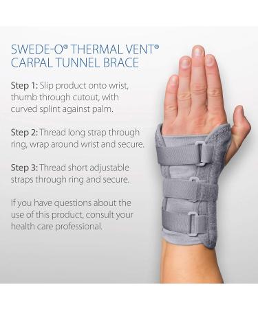 Swede-O Thermal Vent Carpal Tunnel Wrist/Hand Brace (Left) - XSmall/Small | Comfort & Support for Pain Relief - Buy Online on GoSupps.com