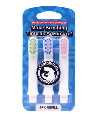 Toothbrush Toys Replacement Toothbrush Heads for Kids Ultra Soft Bristles for Gentle Cleaning Pack of 3 Easily Replaceable Compatible Only with Our Toothbrush Toy Handles Multi
