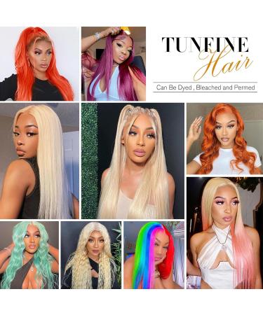 Tunfine 613 Blonde Human Hair Lace Front Wig 20 Straight 180% Density HD Transparent Lace Frontal Wigs for Black Women - Buy Online on GoSupps.com