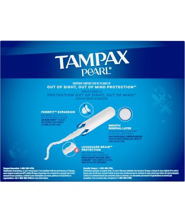 Tampax Pearl Tampons Trio Pack with LeakGuard Braid Light/Regular/Super Absorbency Unscented 64 Count 64 Count Light/Regular/Super - Buy Online on GoSupps.com