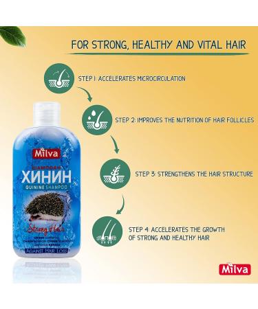 Milva Chinin Shampoo for Hair Loss | Quinine Hair Growth Shampoo | 200ml - Effective Hair Care for Men & Women - Buy Online on GoSupps.com
