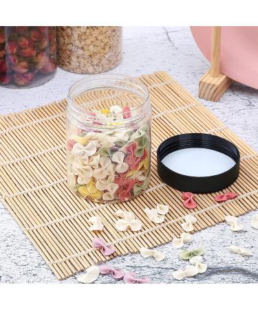 36PCS 8OZ Plastic Jars with Screw On Lids - Refillable Round Containers for Cosmetics, Food, and Slime (Clear & Black) - Buy Online on GoSupps.com