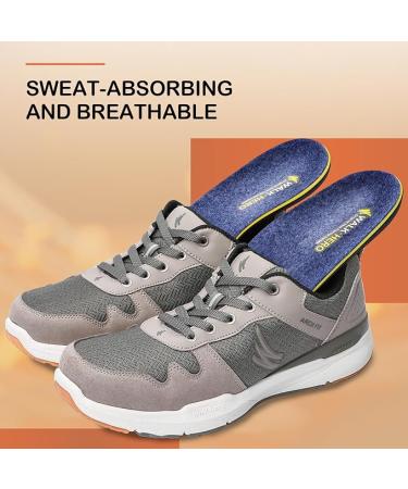 WALKHERO Wool Insoles - Fleece Arch Supports for Plantar Fasciitis Relief - Blue Mens 6 - Buy Online on GoSupps.com