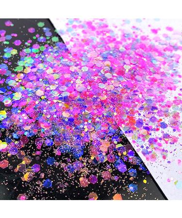12 Color Cosmetic Glitter Holographic Glitter for Nail Body Face Hair Decoration Colorful purple