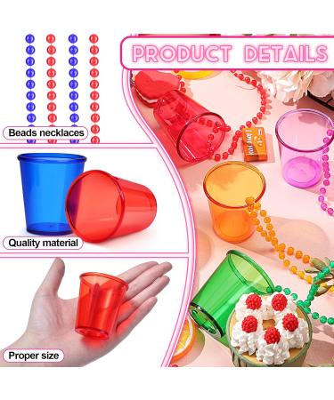 48 Packs Halloween Shot Glass Necklaces - Bachelorette Party Cups - Birthday Necklace Shots - Bride Plastic Shot Glasses on Beaded Necklace for Christmas Party - 6 Colors - Buy Online on GoSupps.com