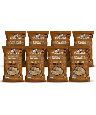 Tom & Luke Salted Caramel Snackaballs Healthy Snacks, Vegan, Whole Foods, Tasty Alternative to Protein Bars, Gluten Free, Dairy Free, No Added Sugar, Natural and Simple non gmo Quality Ingredients 8 pack (1.9 Oz) Salted Caramel 1.9 Ounce (Pack of 6)