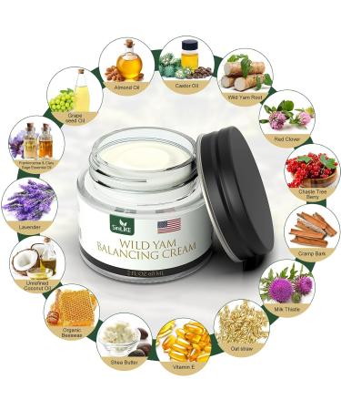 Wild Yam Balancing Cream for Menopause Relief & Menstrual Support Alleviate Hot Flashes & Night Sweats - 2 FL OZ (60 ML - Buy Online on GoSupps.com