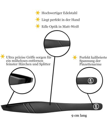 K-Pro Slanted Tweezers for Eyebrow Plucking - Professional Stainless Steel Black - 1 Piece | Buy Internationally - Buy Online on GoSupps.com