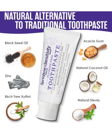 SprinJene Natural Relief pour vos dents sensibles dentifrice sans fluorure pour dents sensibles | Dentifrice naturel pour prot ger contre les caries | Lot de 4 - Buy Online on GoSupps.com