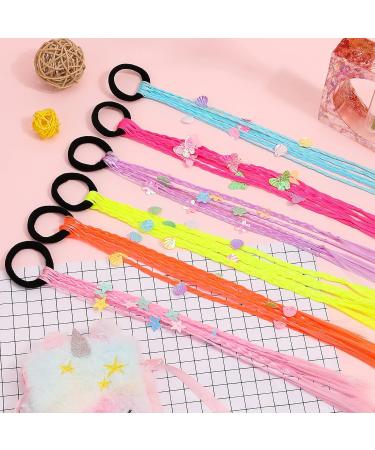 Vibrant Hifot Colorful Hair Strands for Kids - Synthetic Hair Extensions for Braids & Hairstyles (6 Pieces) - Buy Online on GoSupps.com